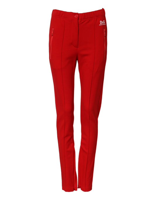 Dolce &amp; Gabbana, rote Slim-Fit-Hose mit mittlerer Taille