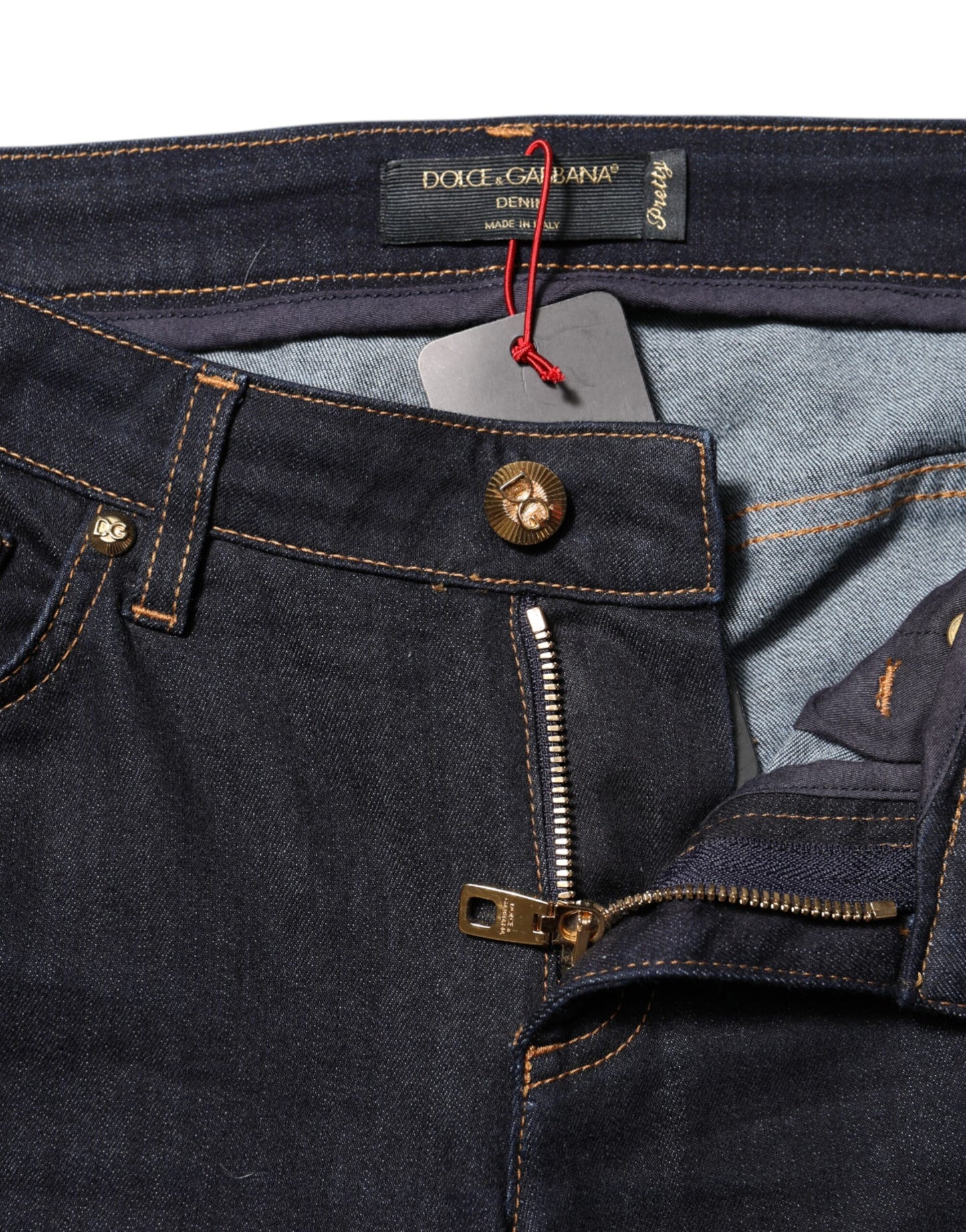 Dolce &amp; Gabbana – Blaue PRETTY Skinny-Jeans aus Baumwolle mit niedriger Taille 