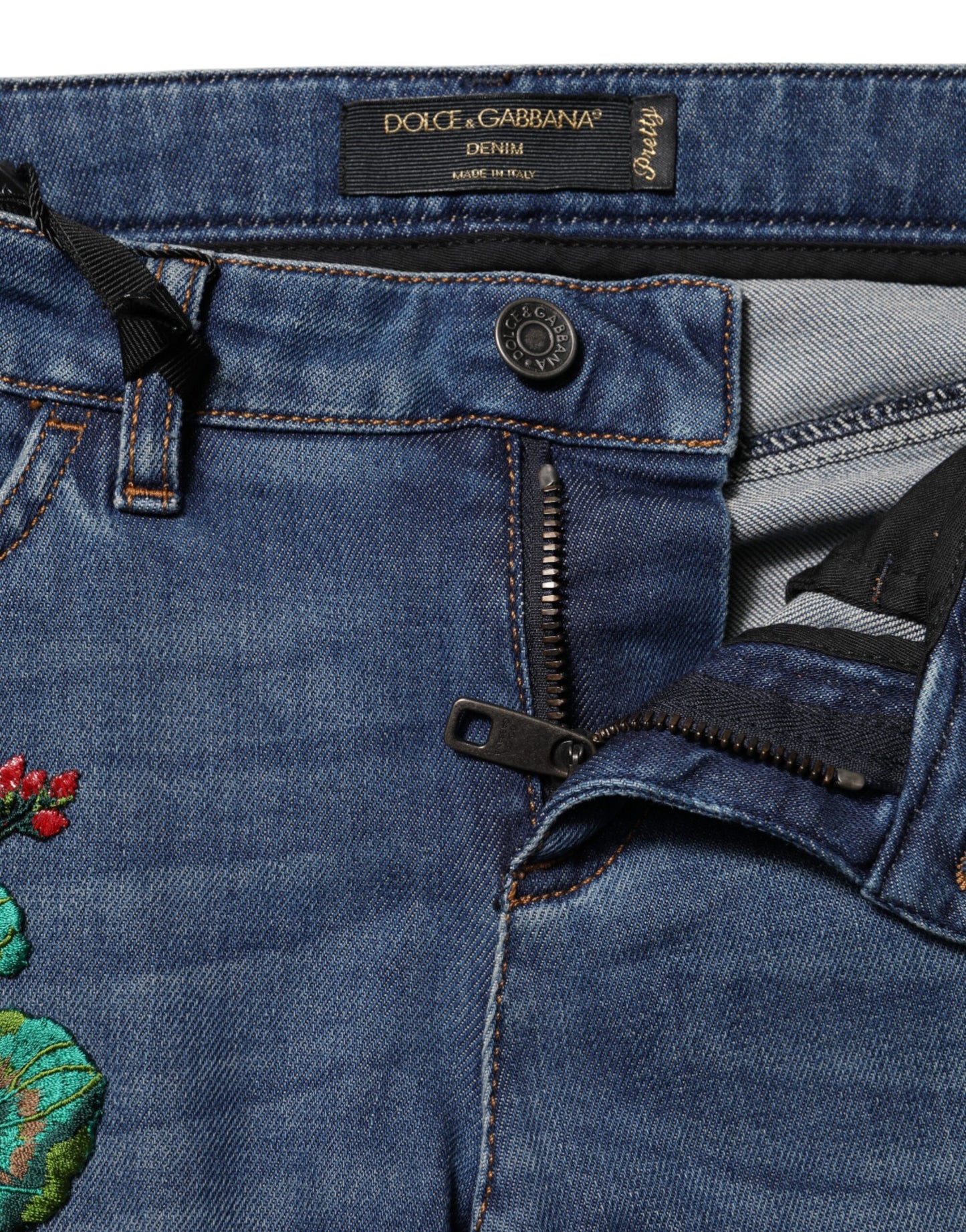 Dolce &amp; Gabbana – Blaue Skinny-Jeans aus Baumwolle mit niedriger Taille 