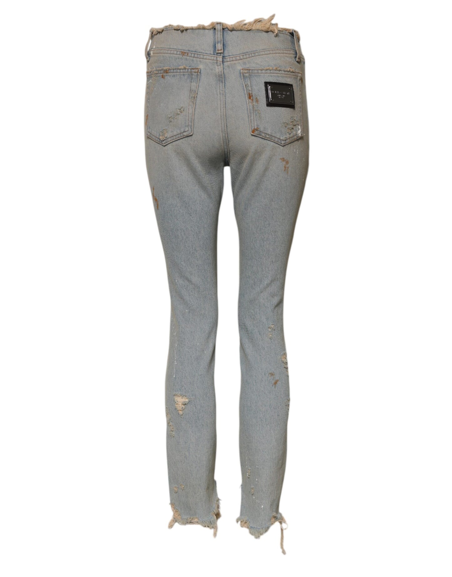 Dolce &amp; Gabbana Hellblaue Skinny-Jeans mit hoher Taille 