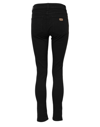 Dolce &amp; Gabbana – Schwarze Skinny-Jeans aus Baumwolle mit mittlerer Taille 