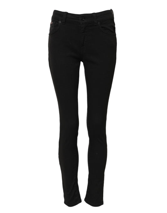 Dolce &amp; Gabbana – Schwarze Skinny-Jeans aus Baumwolle mit mittlerer Taille 