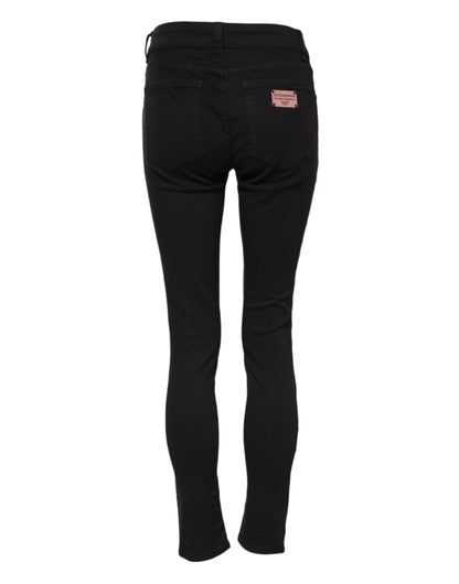 Dolce &amp; Gabbana – Schwarze Skinny-Jeans aus Baumwolle mit mittlerer Taille 