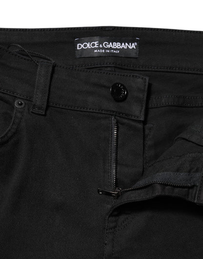 Dolce &amp; Gabbana – Schwarze Skinny-Jeans aus Baumwolle mit mittlerer Taille 