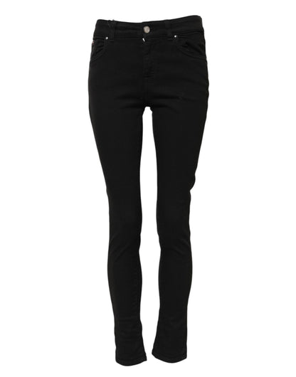 Dolce &amp; Gabbana – Schwarze Skinny-Jeans aus Baumwolle mit mittlerer Taille 