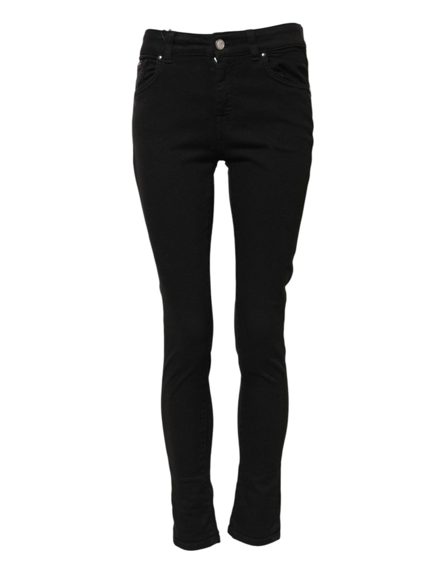 Dolce &amp; Gabbana – Schwarze Skinny-Jeans aus Baumwolle mit mittlerer Taille 