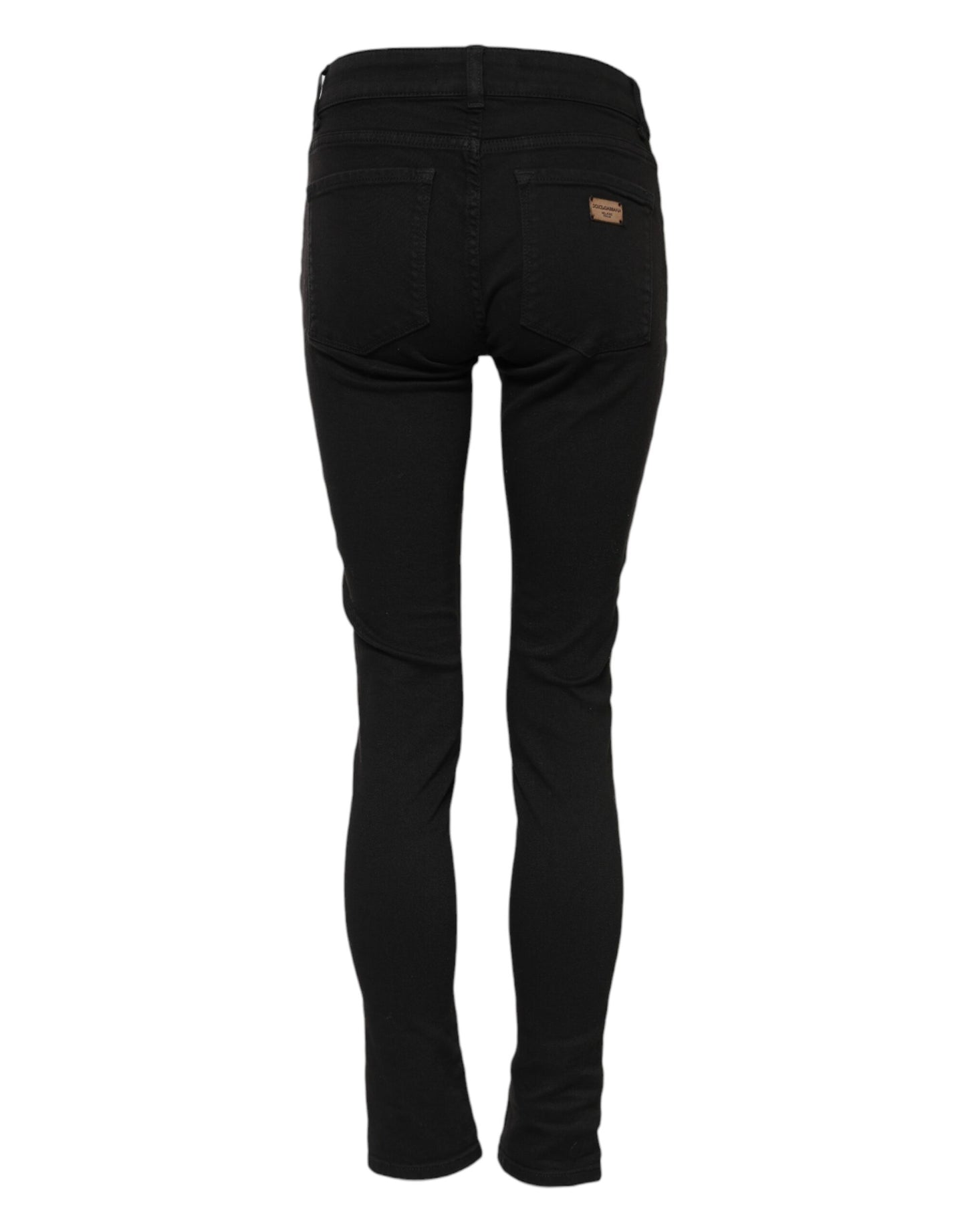 Dolce &amp; Gabbana – Schwarze Skinny-Jeans aus Baumwolle mit mittlerer Taille 