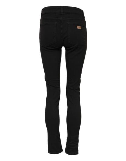 Dolce &amp; Gabbana – Schwarze Skinny-Jeans aus Baumwolle mit mittlerer Taille 