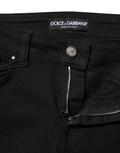 Dolce &amp; Gabbana – Schwarze Skinny-Jeans aus Baumwolle mit mittlerer Taille 