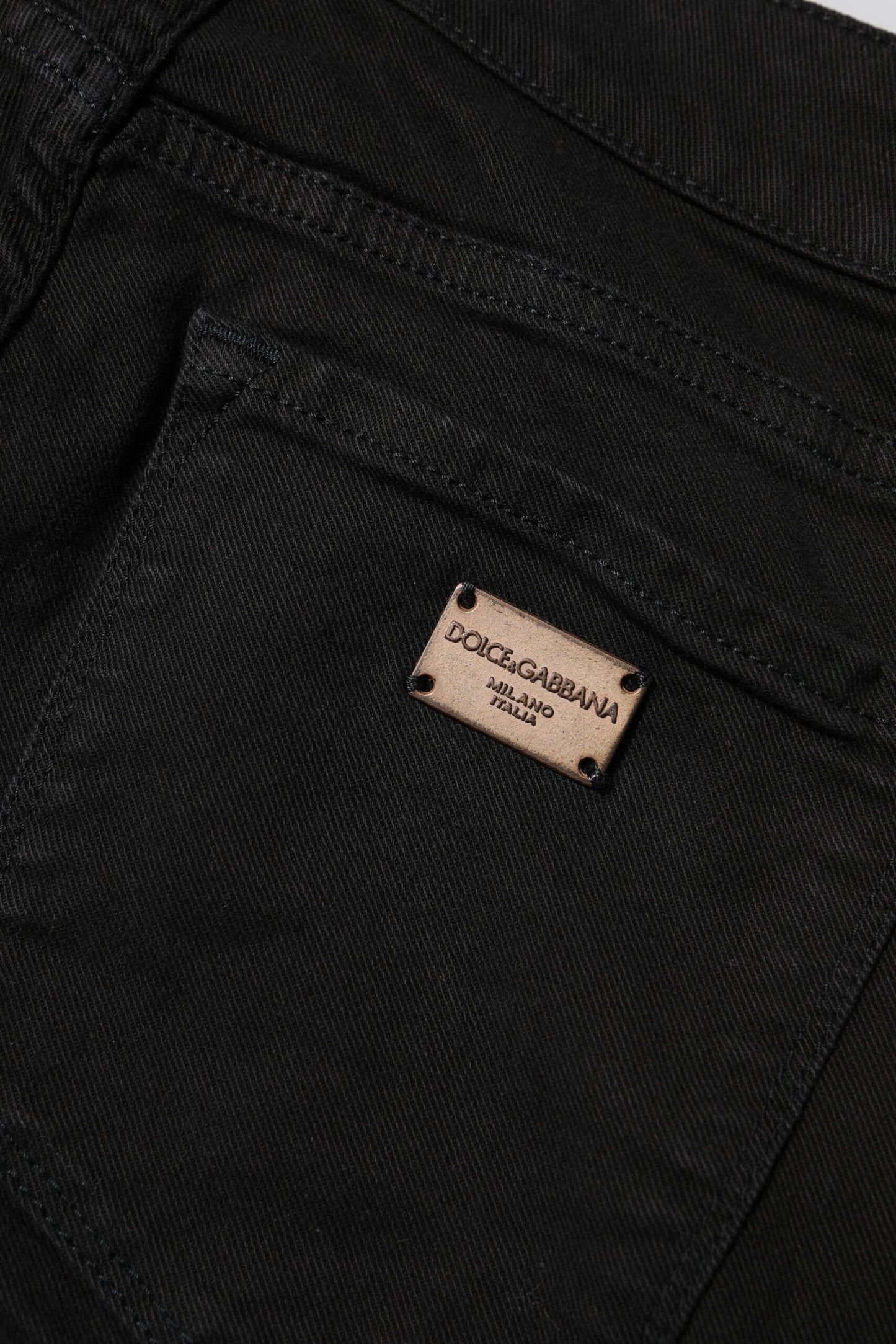 Dolce &amp; Gabbana – Schwarze Skinny-Jeans aus Baumwolle mit mittlerer Taille 