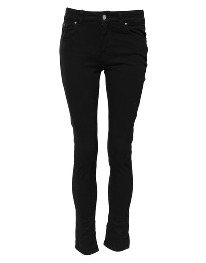 Dolce &amp; Gabbana – Schwarze Skinny-Jeans aus Baumwolle mit mittlerer Taille 