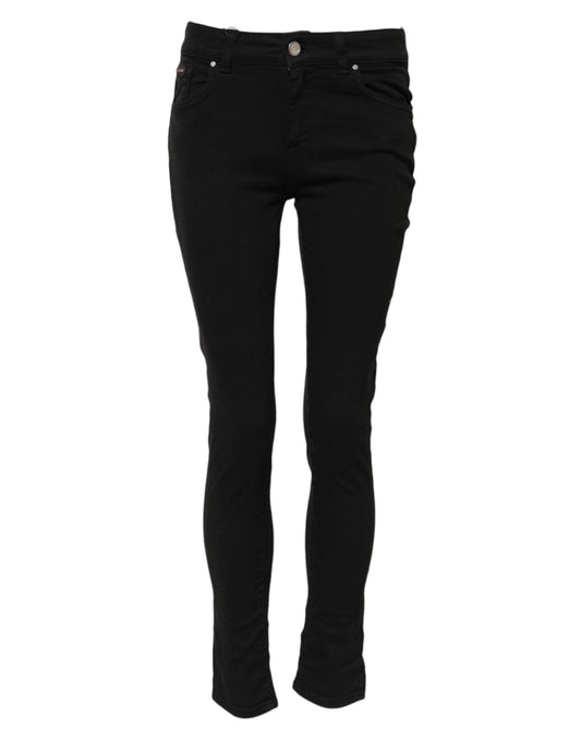 Dolce &amp; Gabbana – Schwarze Skinny-Jeans aus Baumwolle mit mittlerer Taille 