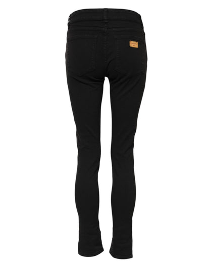 Dolce &amp; Gabbana – Schwarze Skinny-Jeans aus Baumwolle mit mittlerer Taille 