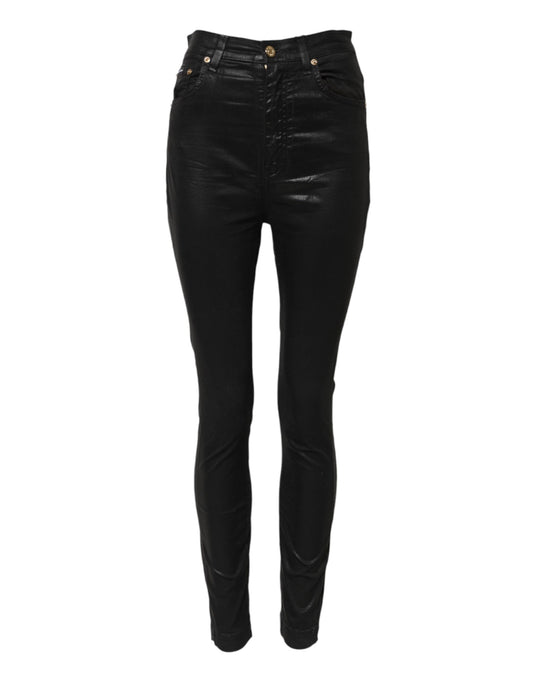 Dolce &amp; Gabbana – Schwarze GRACE Skinny-Jeans mit hoher Taille 