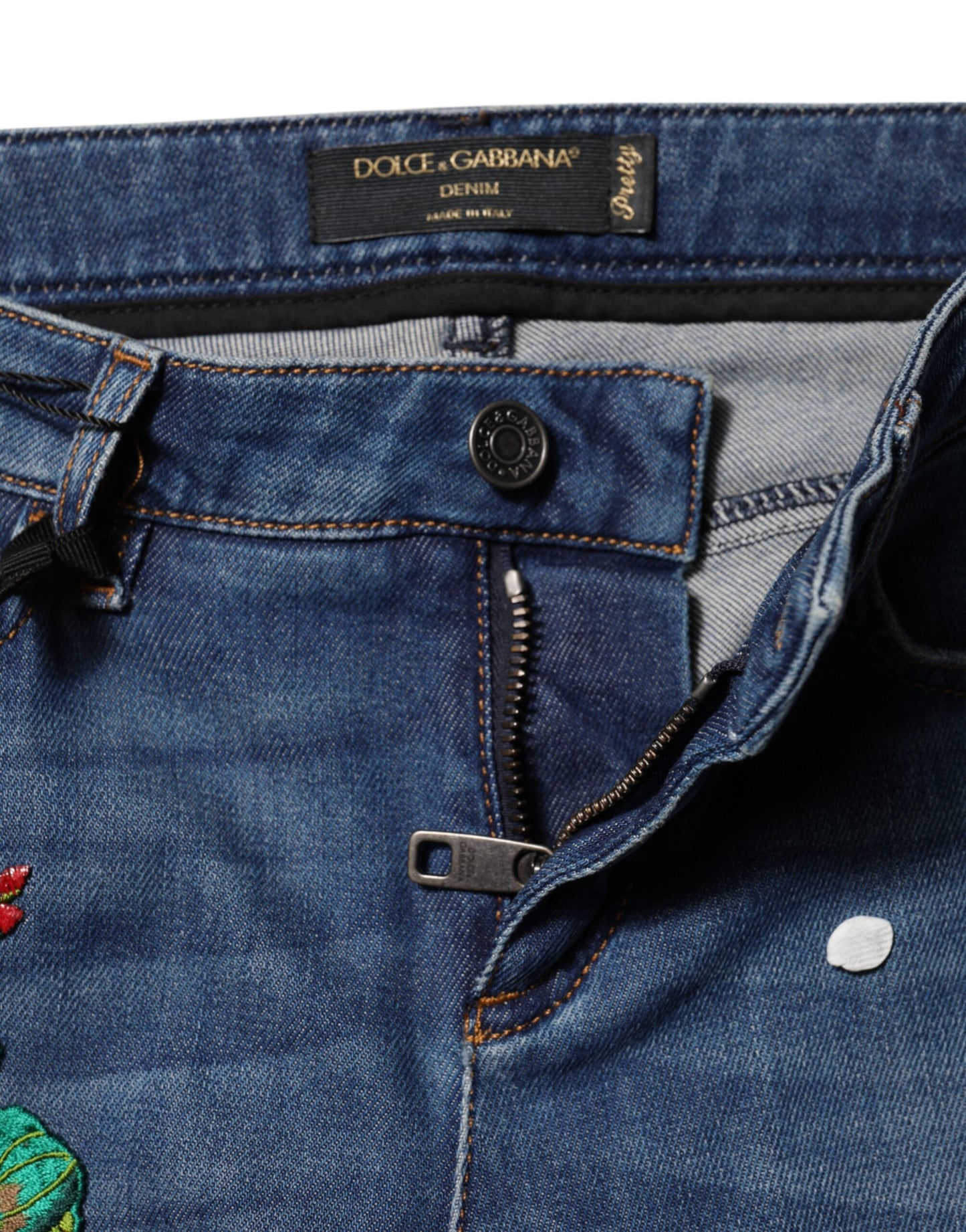 Dolce &amp; Gabbana – Blaue Skinny-Jeans aus Baumwolle mit niedriger Taille 