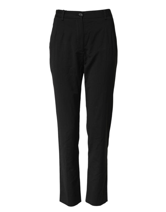 Dolce &amp; Gabbana Schwarze STAFF-Hose mit hoher Taille und konischer Passform 