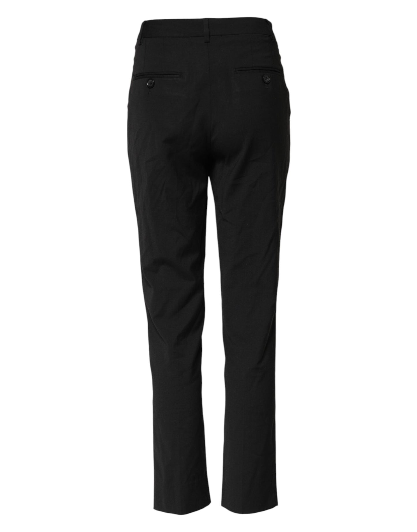 Dolce &amp; Gabbana Schwarze STAFF-Hose mit hoher Taille und konischer Passform 
