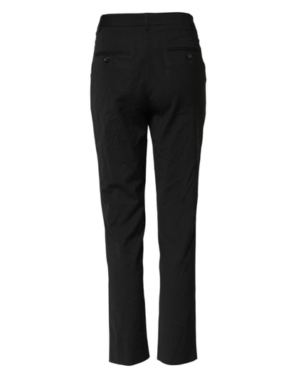 Dolce &amp; Gabbana Schwarze STAFF-Hose mit hoher Taille und konischer Passform 