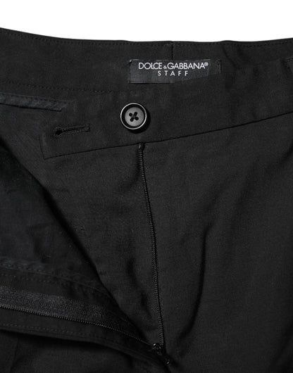 Dolce &amp; Gabbana Schwarze STAFF-Hose mit hoher Taille und konischer Passform 