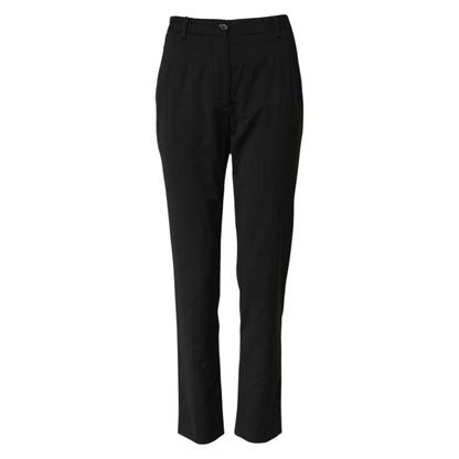 Dolce &amp; Gabbana Schwarze STAFF-Hose mit hoher Taille und konischer Passform 