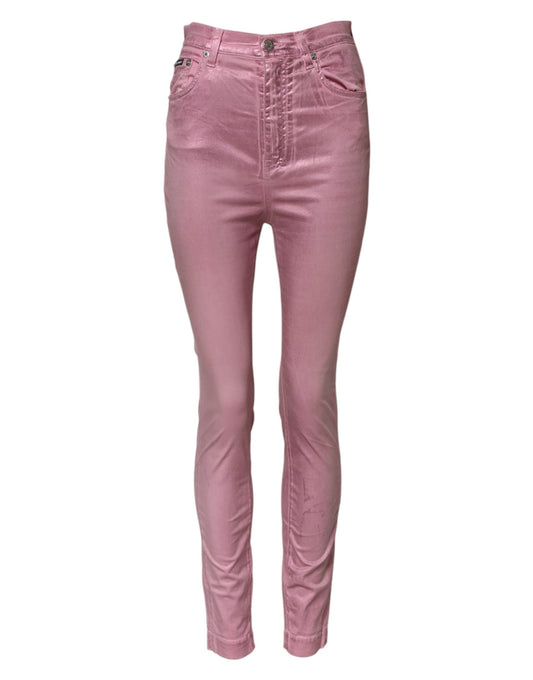 Dolce &amp; Gabbana – GRACE – Enge Jeans mit hoher Taille, Pink 