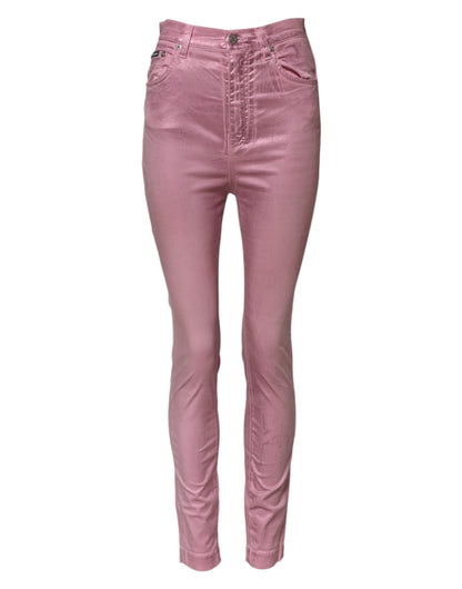 Dolce &amp; Gabbana – GRACE – Enge Jeans mit hoher Taille, Pink 