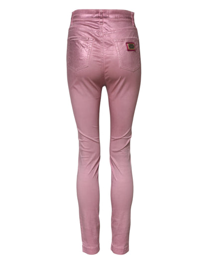 Dolce &amp; Gabbana – GRACE – Enge Jeans mit hoher Taille, Pink 