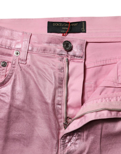 Dolce &amp; Gabbana – GRACE – Enge Jeans mit hoher Taille, Pink 