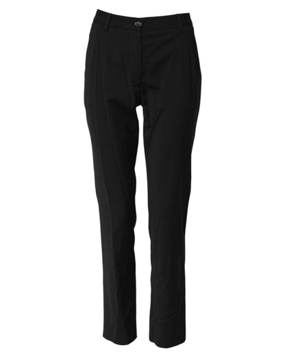 Dolce &amp; Gabbana – Schwarze, schmal zulaufende STAFF-Hose mit mittlerer Taille 