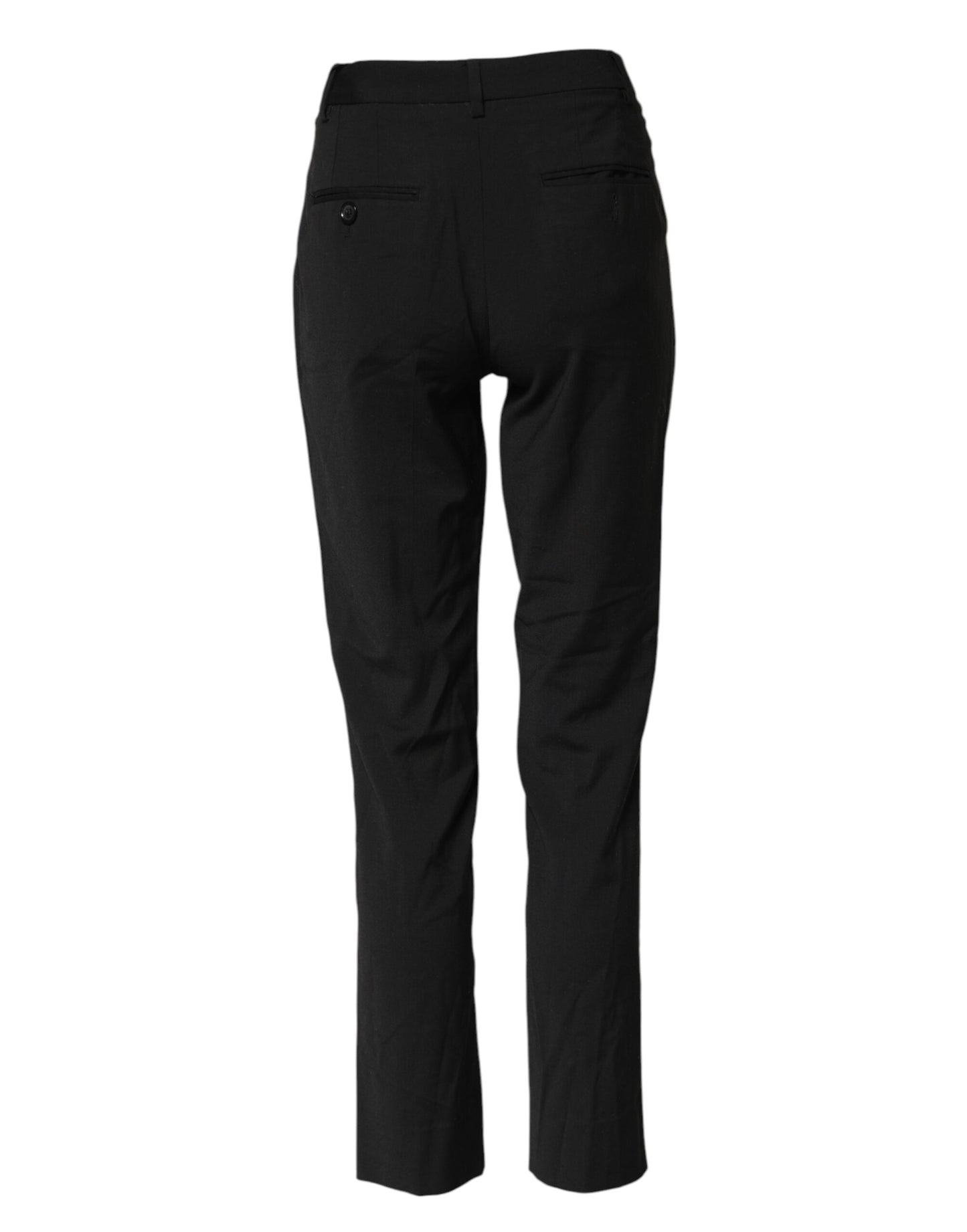Dolce &amp; Gabbana – Schwarze, schmal zulaufende STAFF-Hose mit mittlerer Taille 