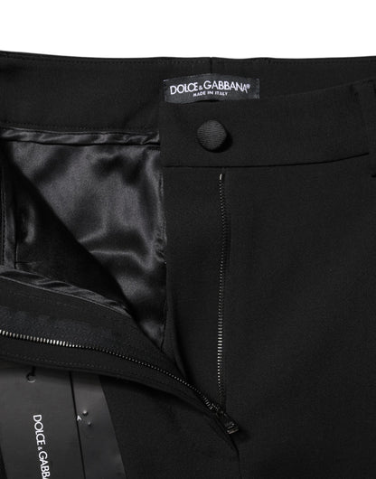 Dolce &amp; Gabbana – Schwarze, formelle Wollhose mit hoher Taille 