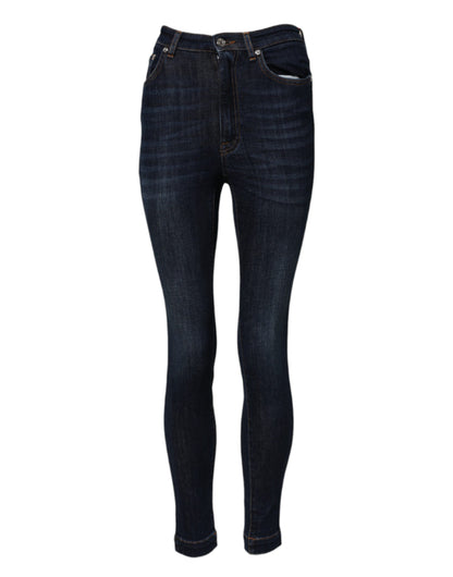 Dolce &amp; Gabbana, Blaue GRACE Skinny-Jeans mit hoher Taille 