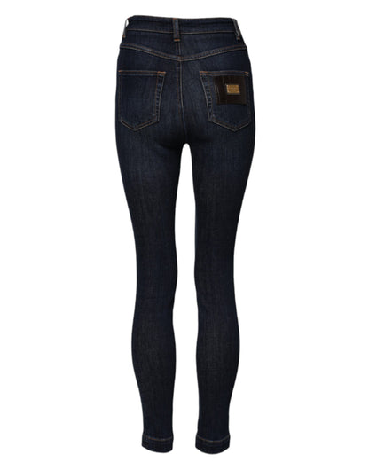 Dolce &amp; Gabbana, Blaue GRACE Skinny-Jeans mit hoher Taille 