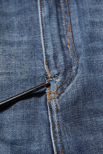 Dolce &amp; Gabbana – Blaue Skinny-Jeans aus Baumwolle mit hoher Taille 