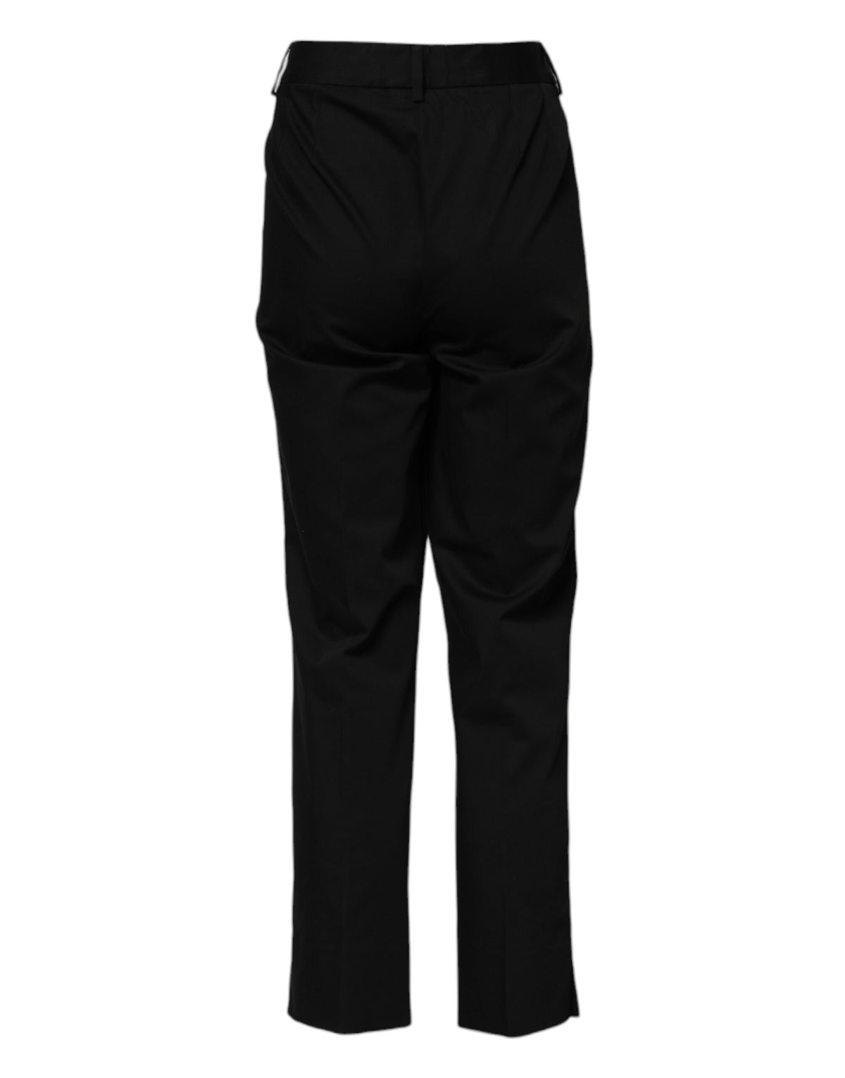 Dolce &amp; Gabbana – Schwarze, formelle Hose aus Baumwolle mit hoher Taille 