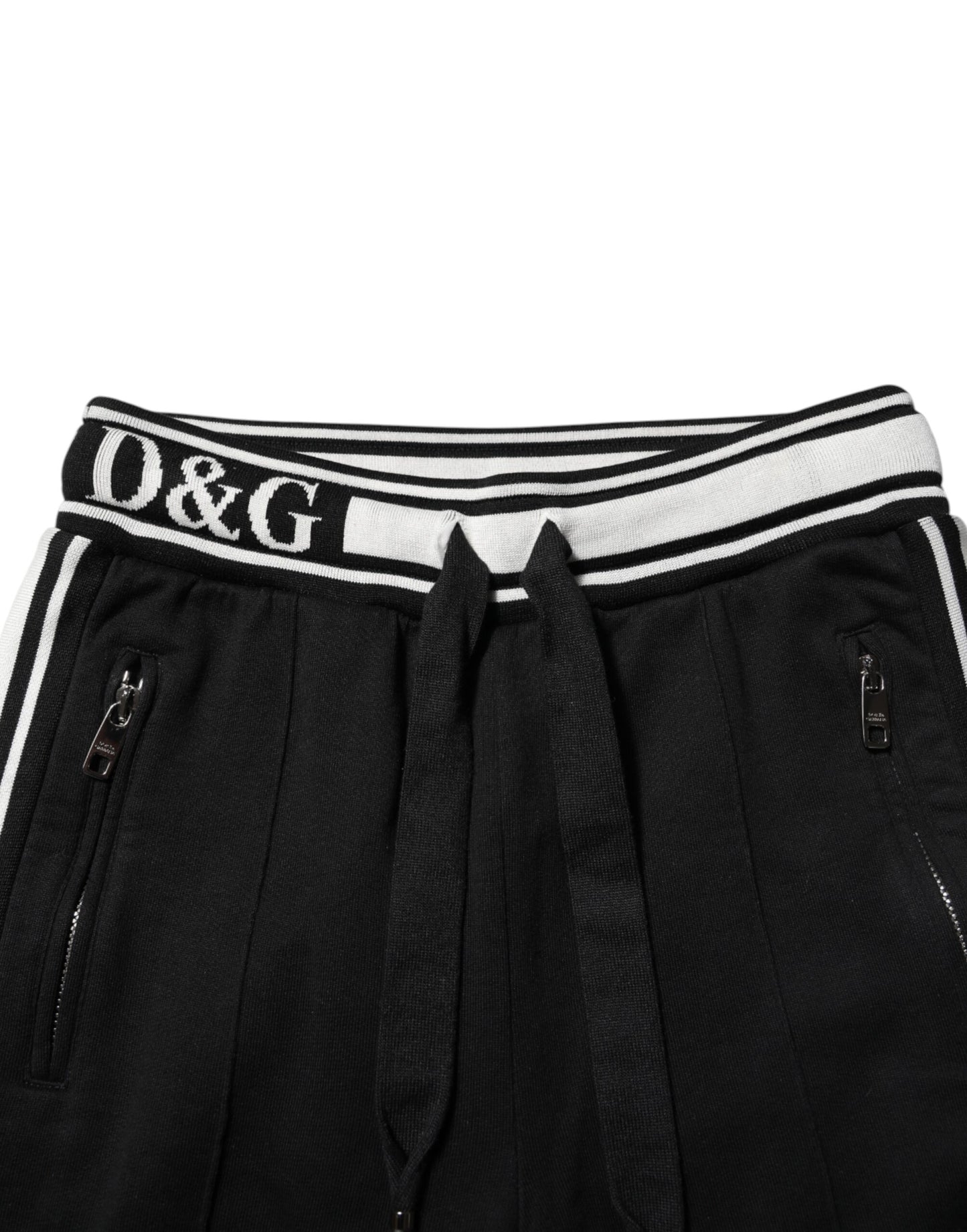 Dolce &amp; Gabbana – Schwarze Jogginghose aus Baumwolle mit Logobund 