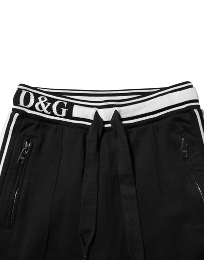 Dolce &amp; Gabbana – Schwarze Jogginghose aus Baumwolle mit Logobund 