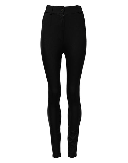 Dolce &amp; Gabbana – Schwarze, hoch taillierte, enge Leggings 