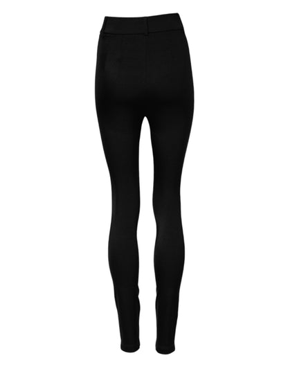 Dolce &amp; Gabbana – Schwarze, hoch taillierte, enge Leggings 