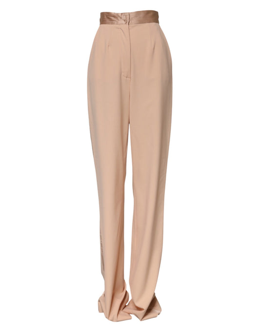 Dolce &amp; Gabbana Beige Polyester-Hosen mit mittlerer Taille 