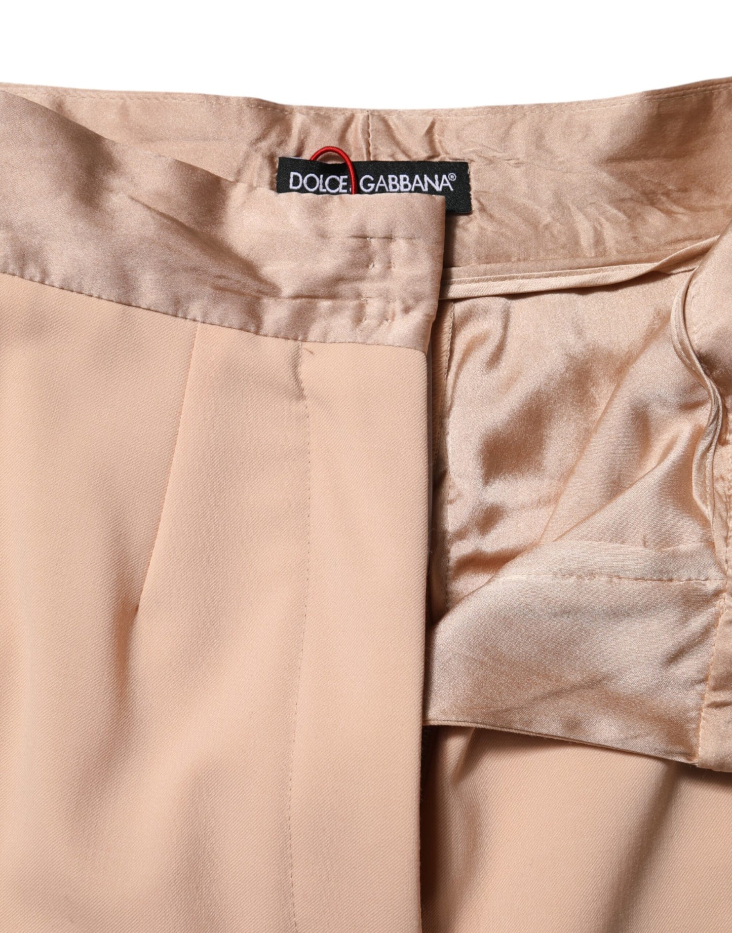 Dolce &amp; Gabbana Beige Polyester-Hosen mit mittlerer Taille 