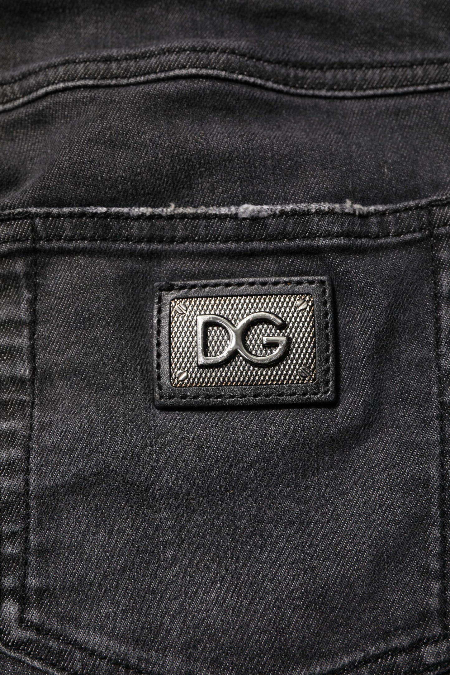 Dolce &amp; Gabbana – Schwarze Skinny-Jeans aus Baumwolle mit niedriger Taille 