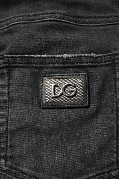 Dolce &amp; Gabbana – Schwarze Skinny-Jeans aus Baumwolle mit niedriger Taille 