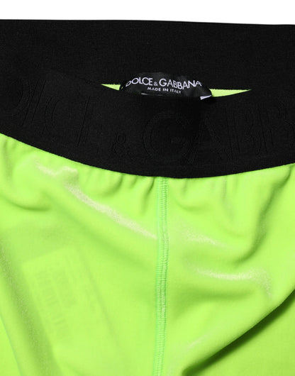 Dolce &amp; Gabbana, grüne Leggings aus Nylon in schmaler Passform 