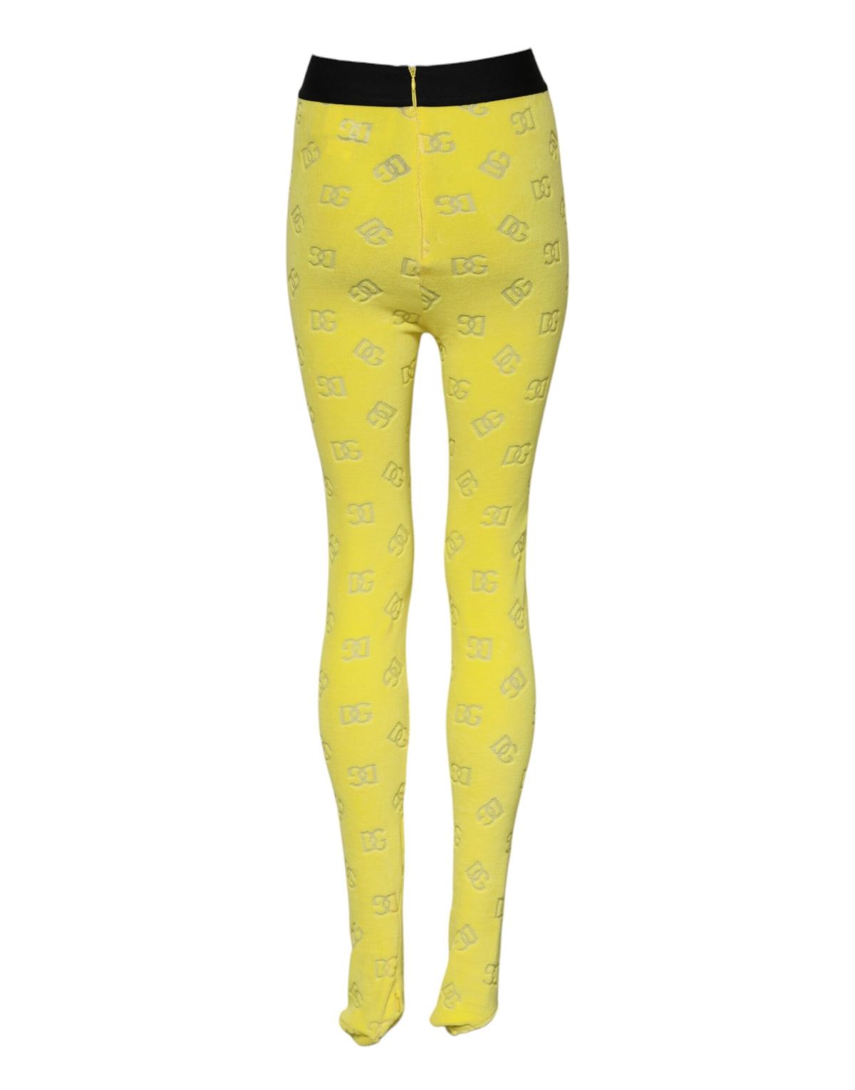 Dolce &amp; Gabbana – Schmal geschnittene Leggings mit gelbem Logo 