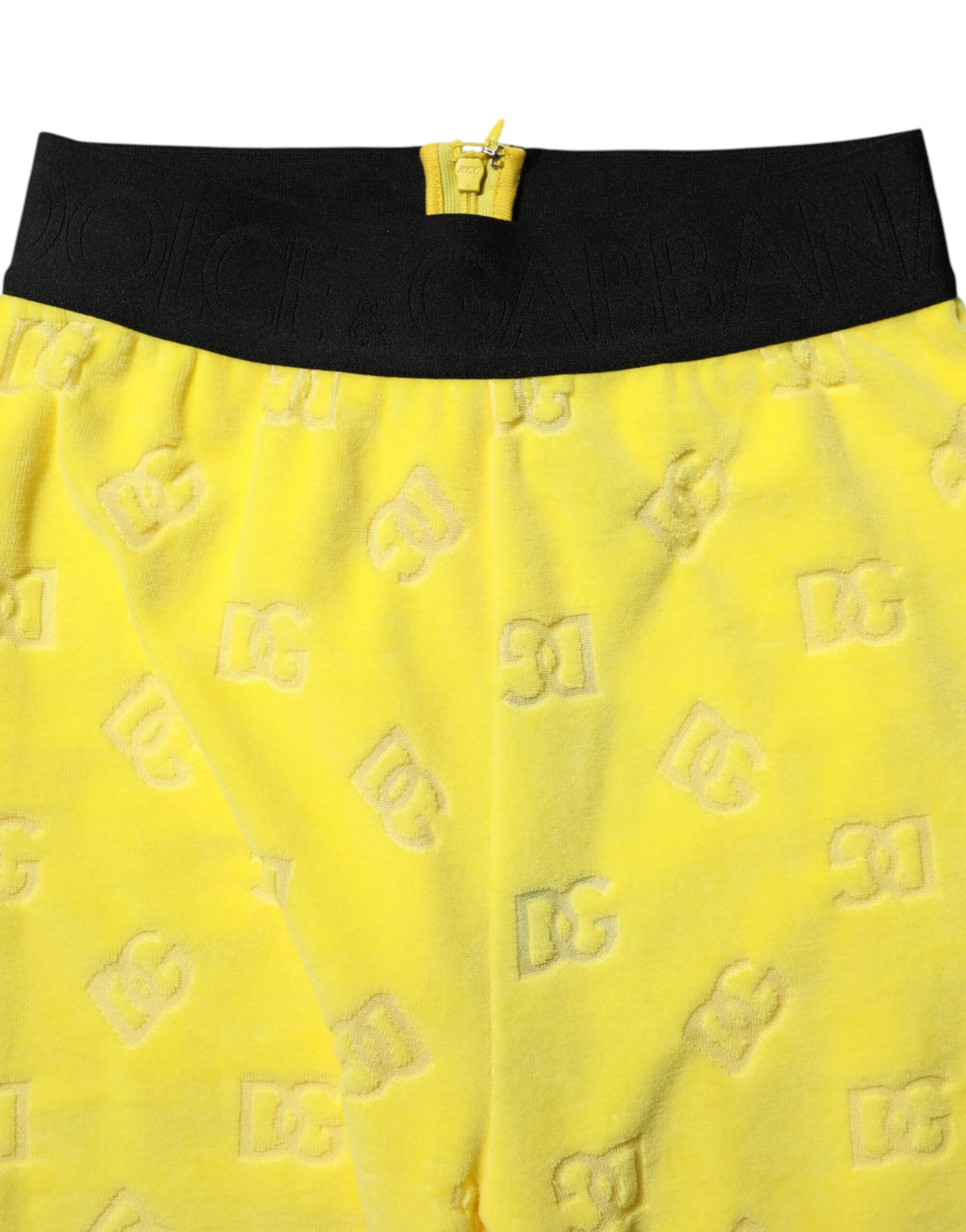 Dolce &amp; Gabbana – Schmal geschnittene Leggings mit gelbem Logo 