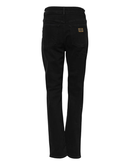 Dolce &amp; Gabbana – Schwarze Boyfriend-Jeans aus Baumwoll-Schlagjeans 