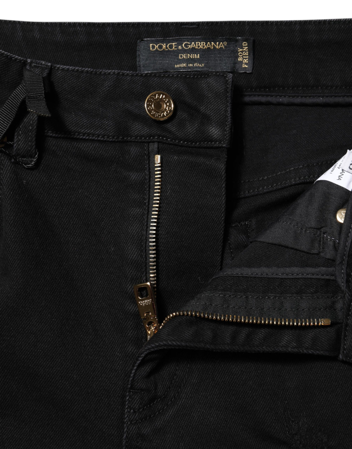 Dolce &amp; Gabbana – Schwarze Boyfriend-Jeans aus Baumwoll-Schlagjeans 