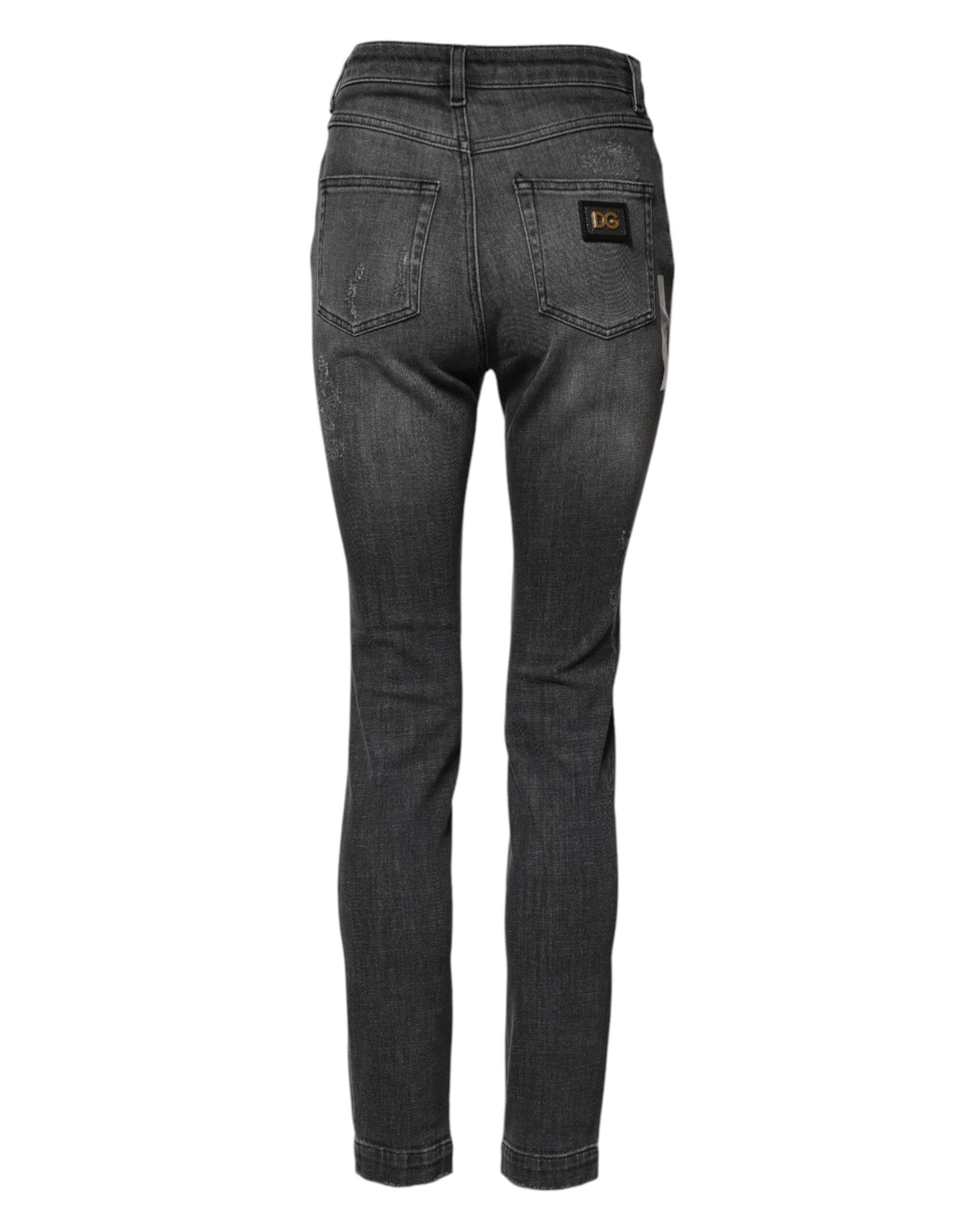 Dolce &amp; Gabbana Dunkelgraue Skinny-Jeans AUDREY aus Baumwolle 