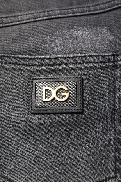 Dolce &amp; Gabbana Dunkelgraue Skinny-Jeans AUDREY aus Baumwolle 